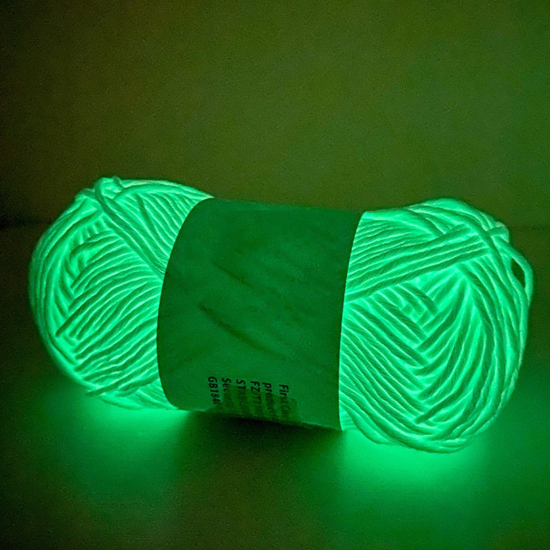 Glow in the Dark Yarn by UNIGLOW PRODUCTS LLC 60 Meter / 65 Yards / 2mm