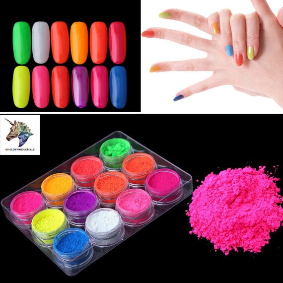 Color Samples UniGlow/'s PREMIUM Glow In The Dark Pigment Powder 15 x 1g