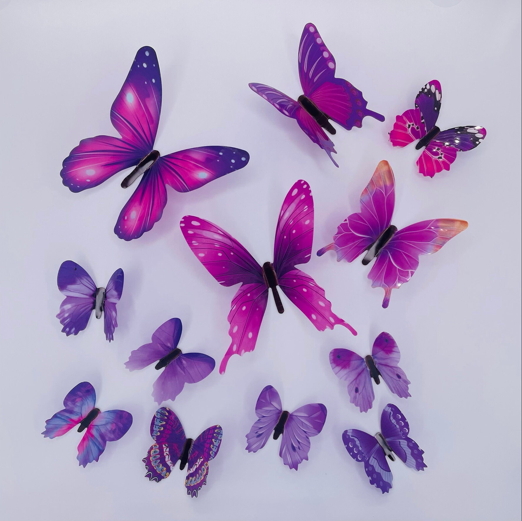 12Pcs 3D Wall Stickers Useful Easy to Paste Butterfly Stickers 3D Butterfly  Glow in The Night Background Decals for Office