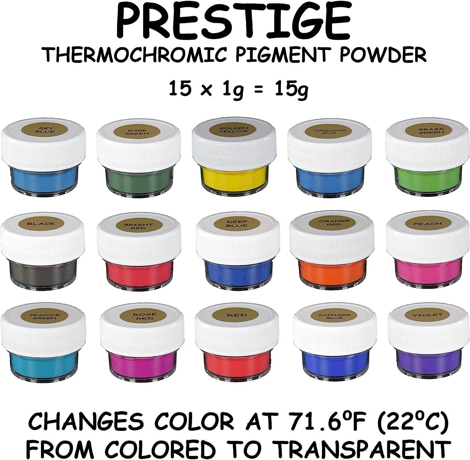 UniGlow's Temperature Activated Thermochromic Pigment Powder Which Works  Amazingly with Craft Projects and Making Color Changing Slime. | (6 X 1g =
