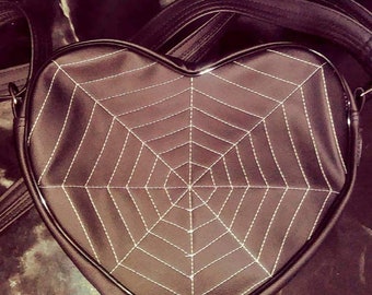Kreepsville Web Heart Shaped Purse Bag
