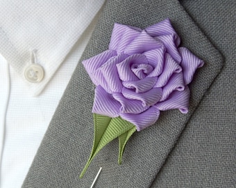 Large Rose Lapel Pin, Wedding Boutonniere, Flower lapel pin, Groomsmen gift, Lapel flower