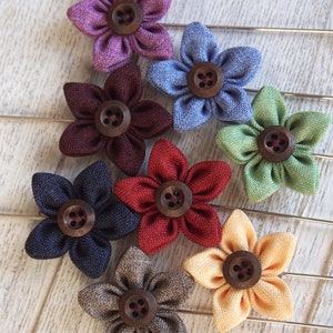 Flower Lapel Pin / Lapel Pin / 5 Petal Flower / Kanzashi Flower Pin / Flower Boutonniere