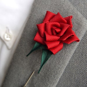 Rose Lapel Pin, Wedding Boutonniere, Flower lapel pin, Groomsmen gift, lapel flower