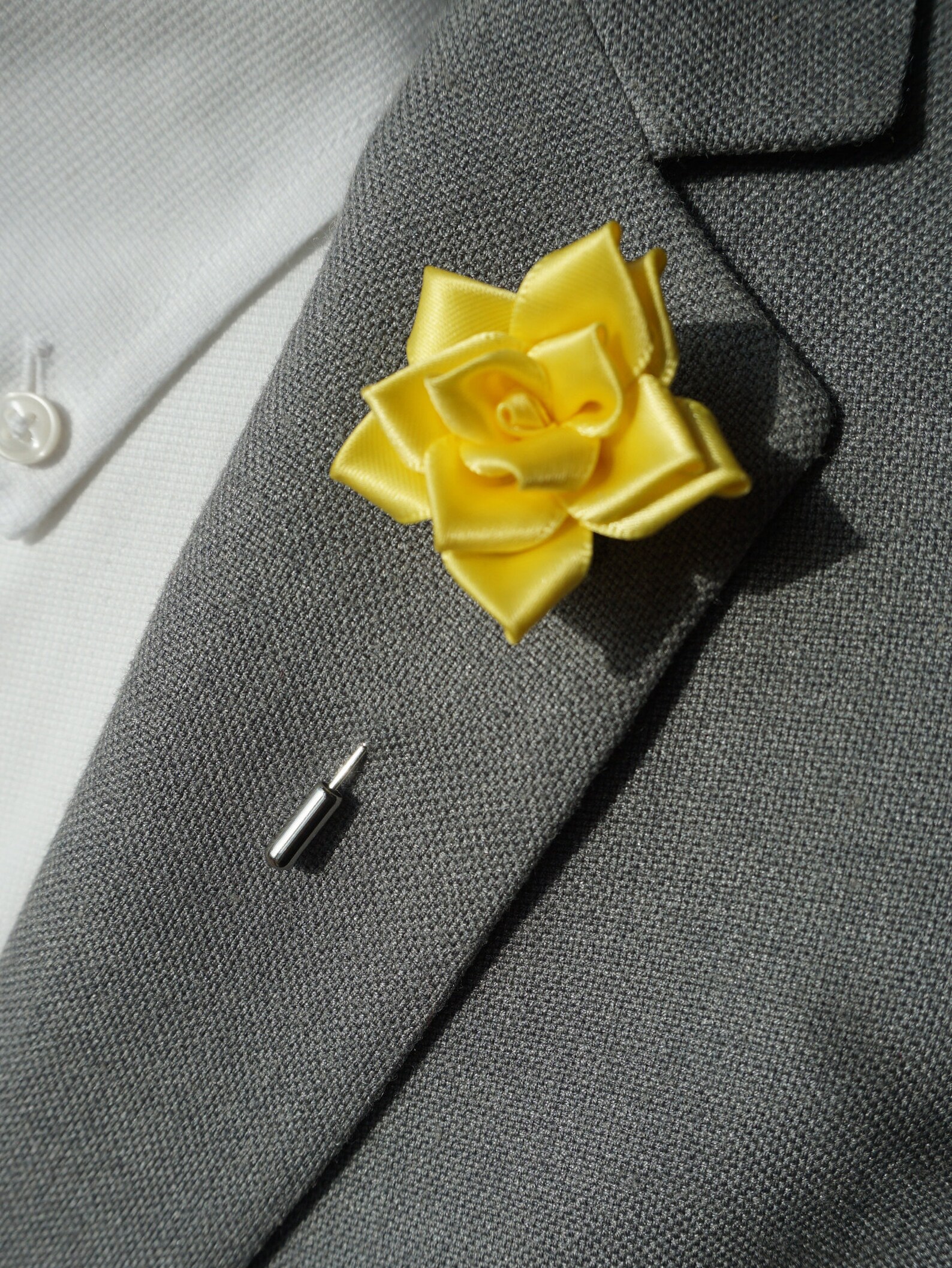 Yellow Rose Lapel Pin / lapel pin / lapel flower /Mens Etsy