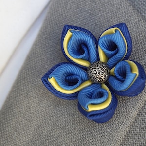 Handmade 5 Petal Flower Lapel Pin / Lapel flower Brooch / Kanzashi Flower Pin / Mens Accessories / Suit Accessories