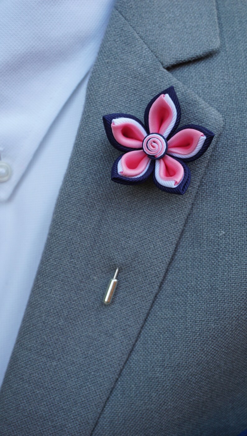 Handmade Lapel Flower Pin with a Floral Tie Set Wedding Etsy