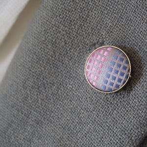 Round Lapel Buttonhole Pin - Suit Accessory - Men lapel pin - circle pin - Small Boutonniere - Fabric lapel pin