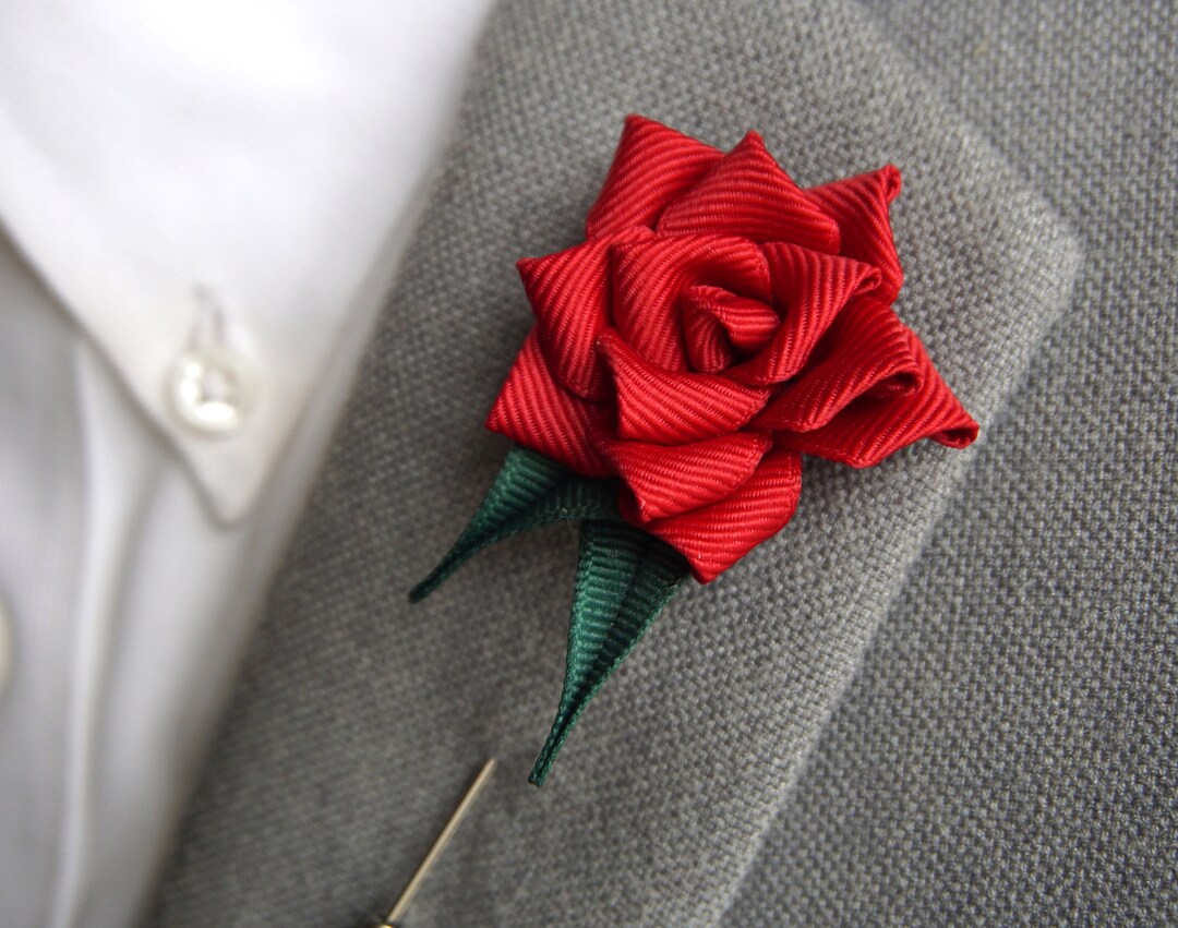 Rose Lapel Pin, Wedding Boutonniere, Flower Lapel Pin, Groomsmen Gift ...
