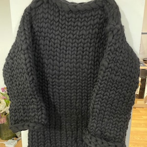 Chunky knit sweater for men, Merino Wool Sweater, Men Wool Sweater, Hand Knit Sweater, Oversized Sweater, Long Sweater, Gift for him
