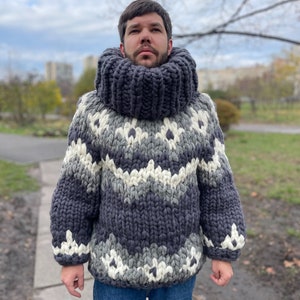 Fair isle sweater, nordic sweater, norwegian wool sweater, icelandic sweater, chunky sweater, merino wool sweater, oversized turtleneck image 7