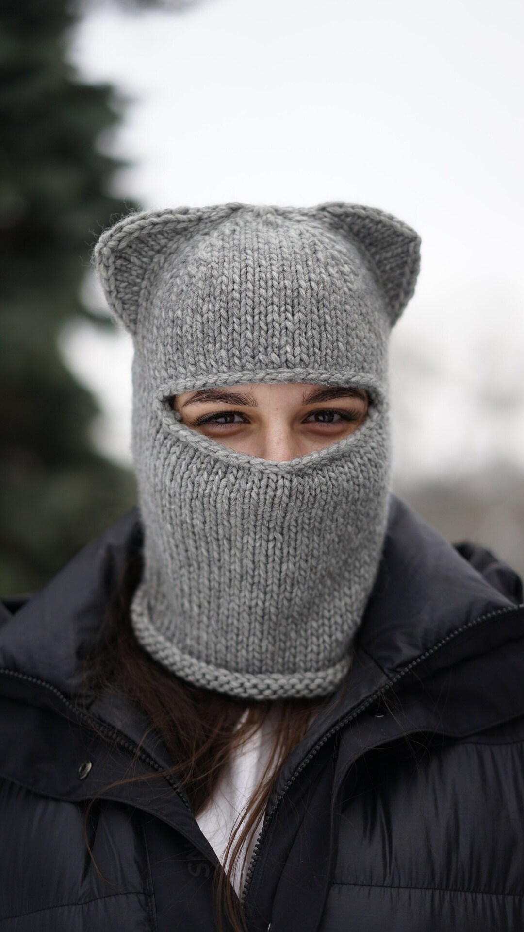 Balaclava Cat Ears Hat Karma is a Cat Crochet Cat Beanie Etsy