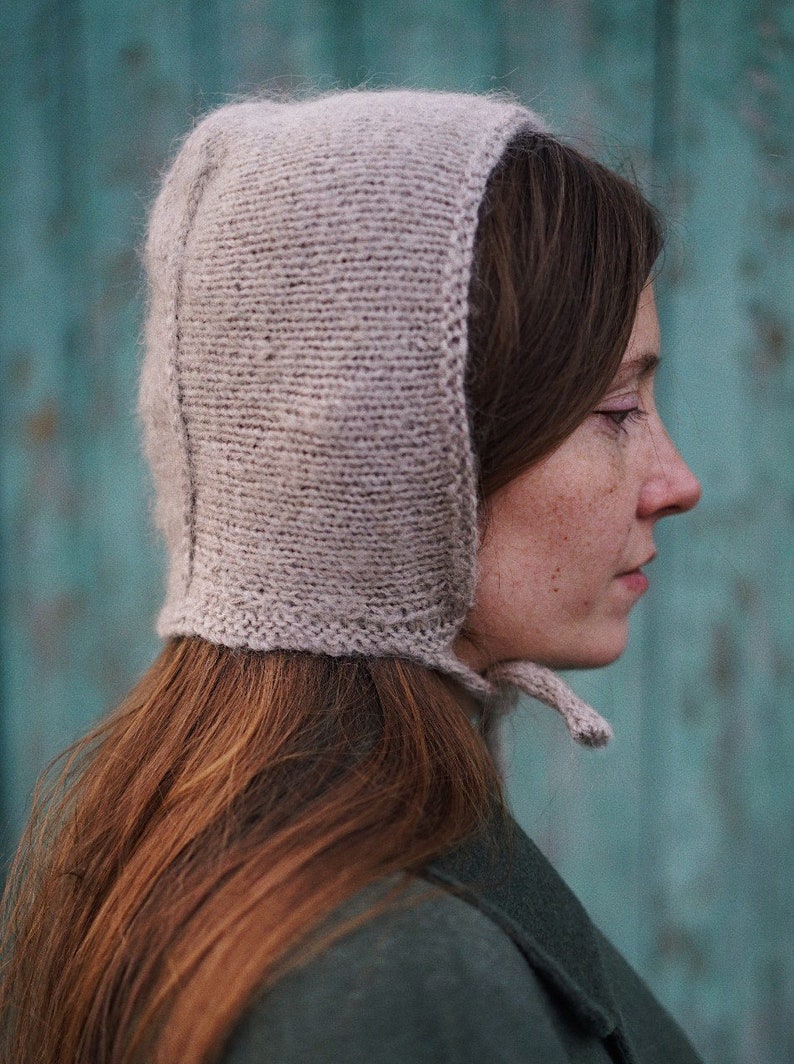 Adult bonnet, knitted hat, bonnets for women, crochet bonnet, vintage accessories, crochet adult bonnet made in Ukraine, image 2