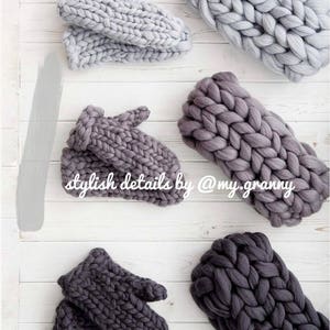 Knitted mittens, soft and cozy winter gloves the best gift for woman, warm knit gloves, chunky knit mittens image 8