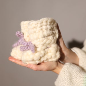 Crochet baby booties, natural merino wool, boho baby shower gift, baby girl shoes, baby boy gift, newborn booties, custom baby gift image 1