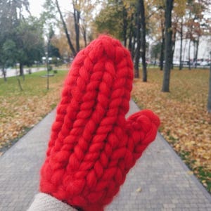 Knitted mittens, soft and cozy winter gloves the best gift for woman, warm knit gloves, chunky knit mittens image 5