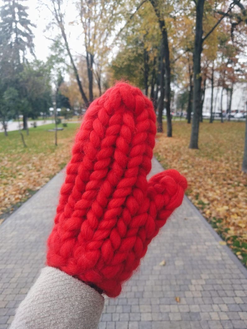 Knitted mittens, soft and cozy winter gloves the best gift for woman, warm knit gloves, chunky knit mittens image 5