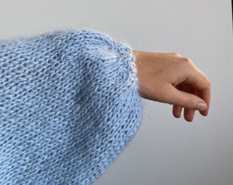 Mohair Cardigan, Light Blue Mohair Jacket, Kid Mohair Mohair Cardigan, Light Blue Mohair Jacket, Kid Mohair