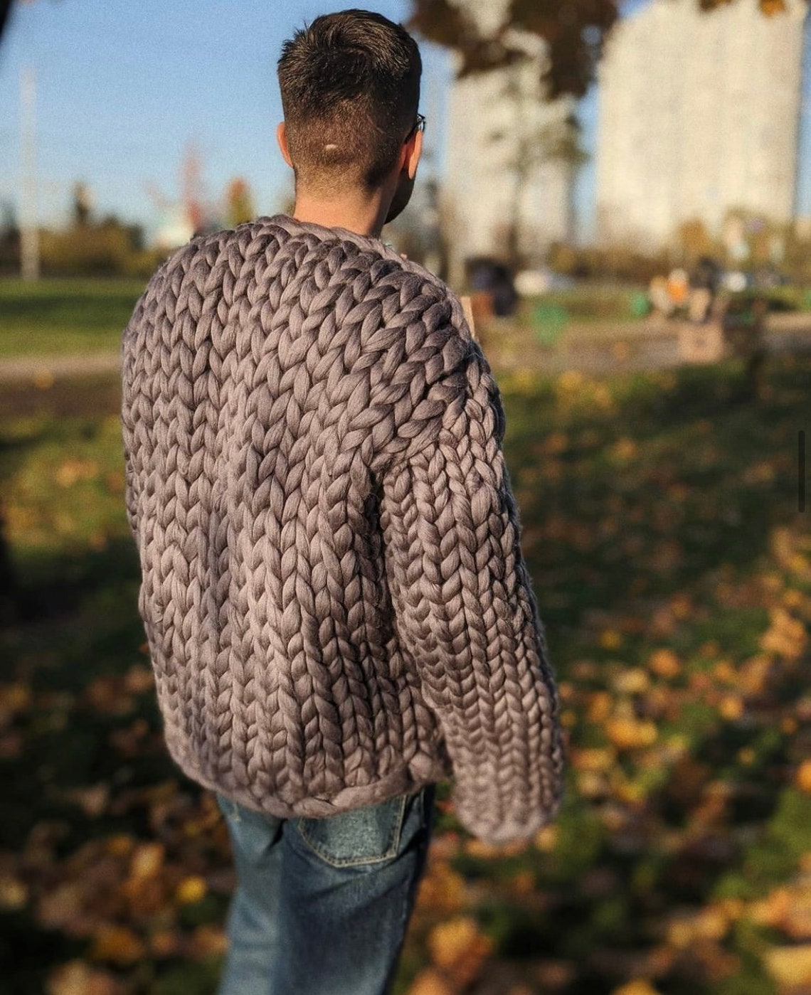 Chunky Knit Sweater for Men, Merino Wool Sweater, Men Wool Sweater ...