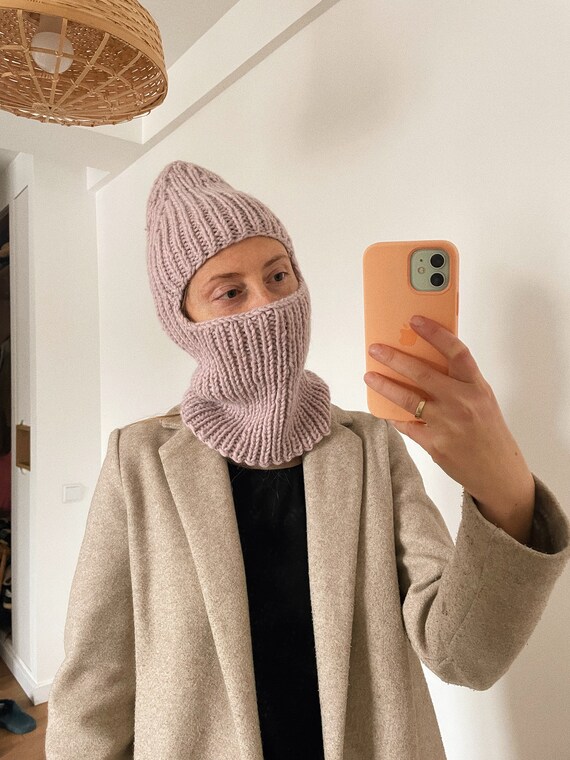 小物 TODAYFUL Wool Balaclava Knitted Balaclava Hat Cotton Candy Color, Wool Balaclava