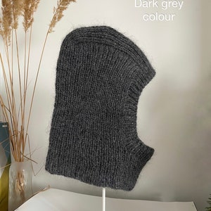 Knitted balaclava, custom hat for her, knitted hood, crochet hat, hand knit hat, vintage hats, mohair hat, mens balaclava helmet image 9