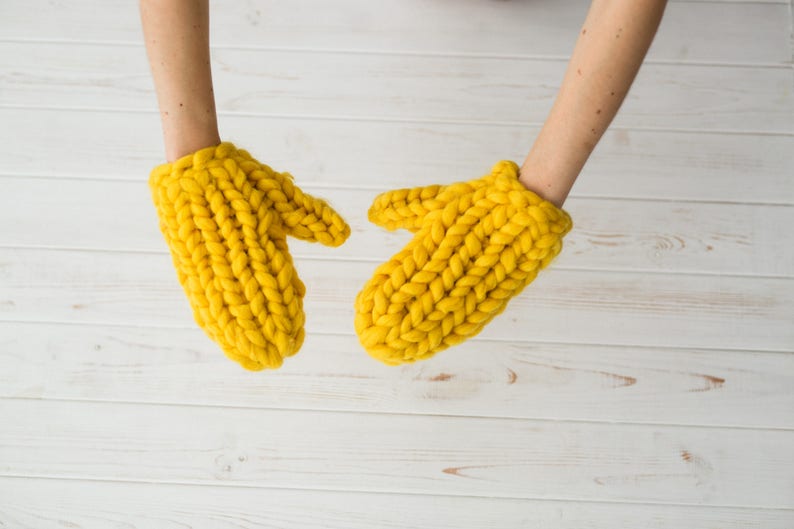 Knitted mittens, soft and cozy winter gloves the best gift for woman, warm knit gloves, chunky knit mittens image 1