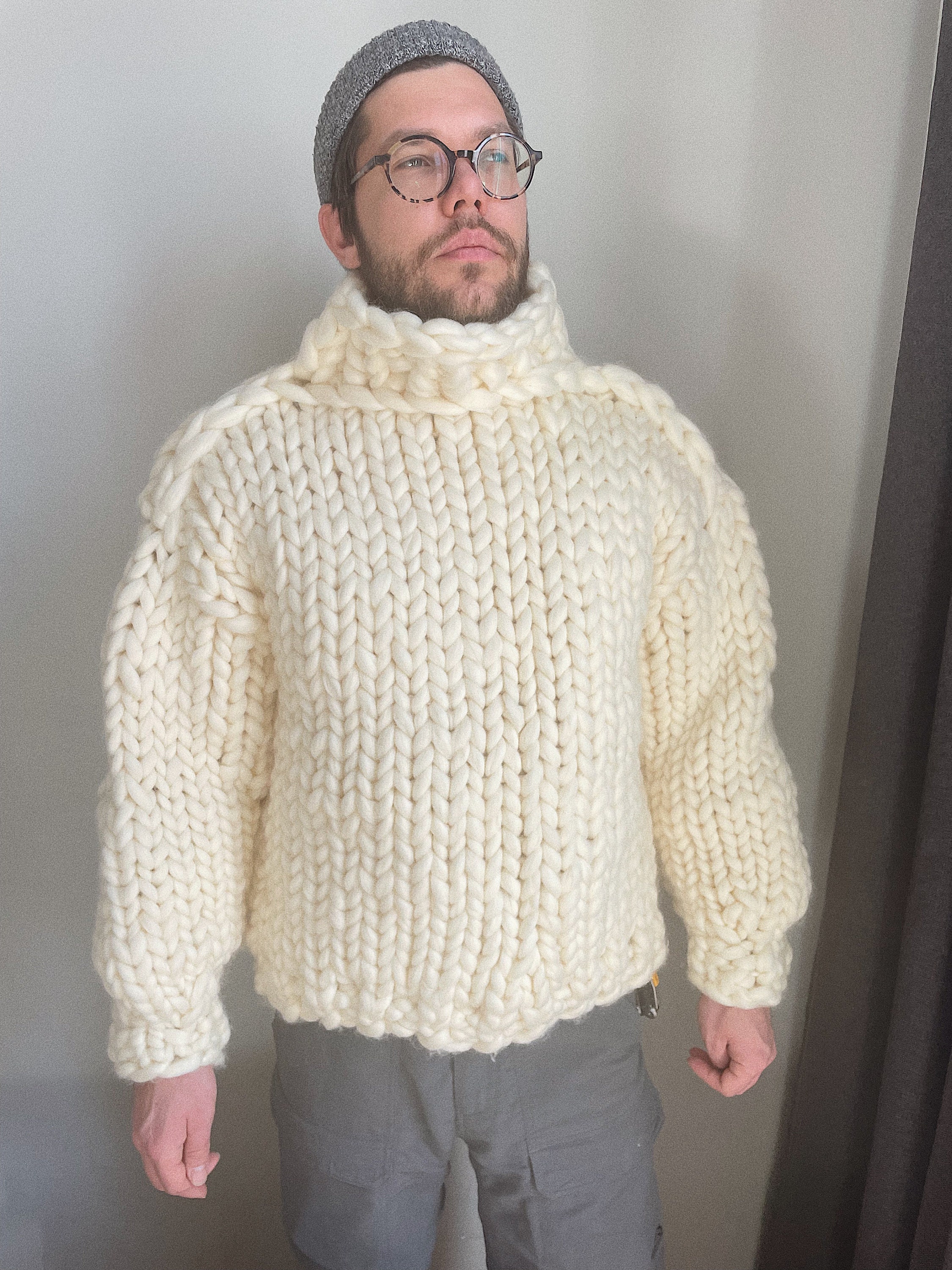 Chunky Knit Sweater for Men Merino Wool Sweater Turtleneck - Etsy