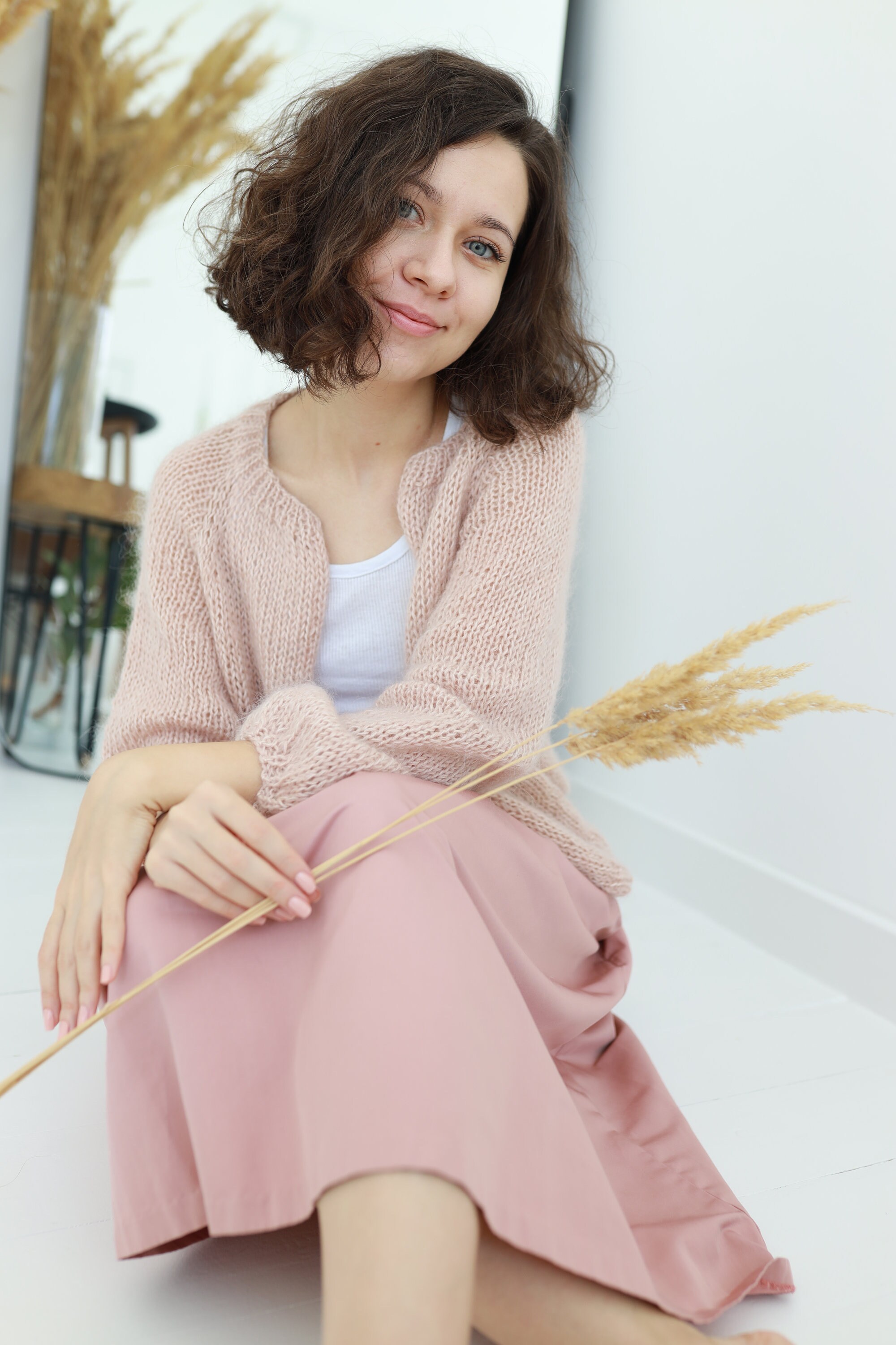PAPERMOON Ladys] AW LUX Mink Angora Oversized Knit Cardigan