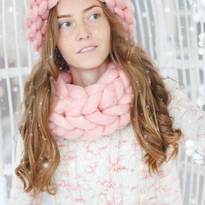 Beanie set knitted hat and wool scarf, soft merino wool, two piece set women, gift set, women's winter hats, birthday gift set image 6