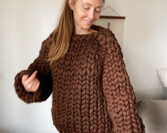 Chunky Knit Sweater - Etsy