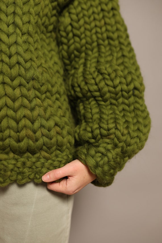 Oversized Sweater for Women, Turtleneck Knitted Sweater, Chunky