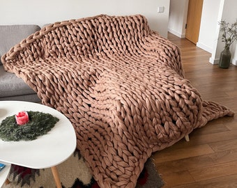 Chunky knit blanket, Merino wool blanket, Arm Knit Blanket, Super Chunky Blanket, Big knit, chunky knit throw, Scandinavian housewarming