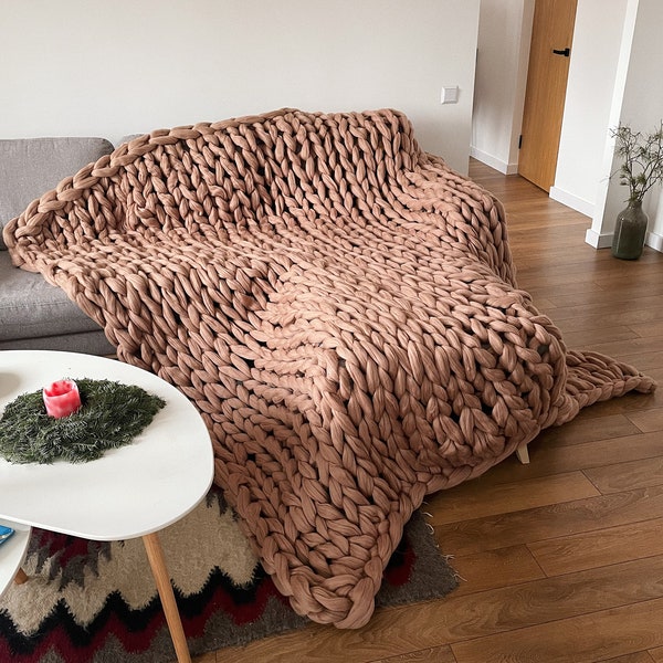 Chunky knit blanket, Merino wool blanket, Arm Knit Blanket, Super Chunky Blanket, Big knit, chunky knit throw, Scandinavian housewarming