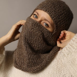 Wool balaclava, winter hat, knitted hood, balaclava knit, knitted helmet, mens balaclava crochet, custom balaclava, knitted hat chunky