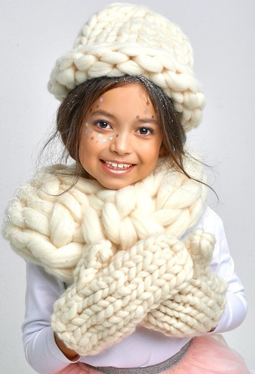 Baby Knitted Hat for Girl Winter Set for Baby Chunky Scarf Etsy