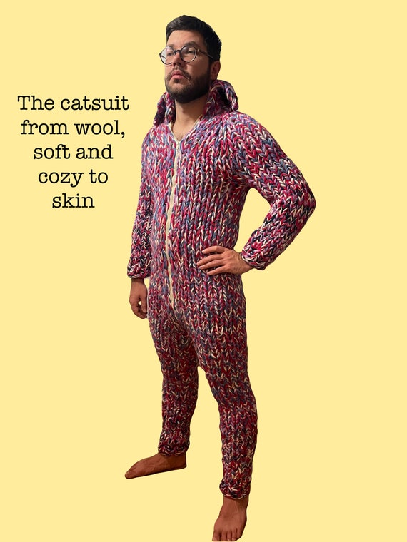 Catsute Hand Knitted in Ukraine, Catsuit for Women, Mens Catsuit