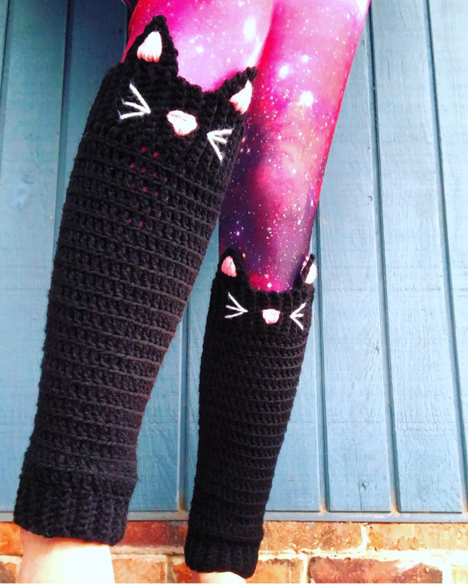 Meowtastic Kitty Leg Warmers Cute Kawaii Handmade Crochet PDF Etsy UK