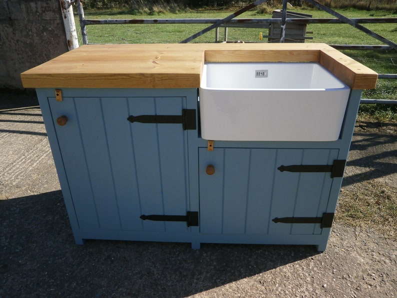 Pine Freestanding Belfast Butler Sink Kitchen Unit Appliance Hand Crafted Painted In Any Farrow Ball Paint