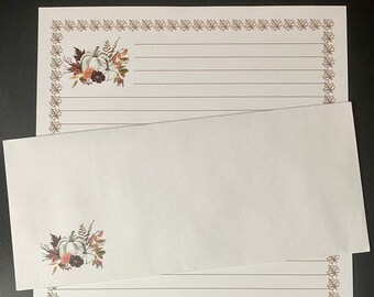 Greeting Cards - Stationary Fall Season Stationery Set - Stationary Writing Paper - 12 Sheets 12 Envelopes - Pen Pal Letters