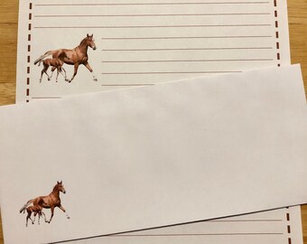 writing paper for letters Gifts - Horses Lined Stationery Set With 12 Sheets - Choose 6 or 12 Envelopes - Snail Mail - Pen Pal Letters - Stationary Writing Paper