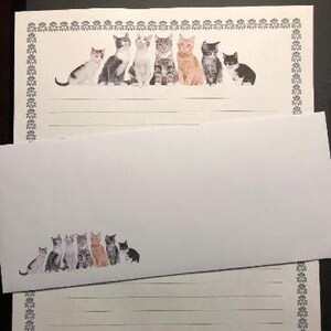 Stationary Kitty Corral Lined Stationery Set 12 Sheets 12 Envelopes Snail Mail Pen Pal Letters Stationary Writing Paper image 2