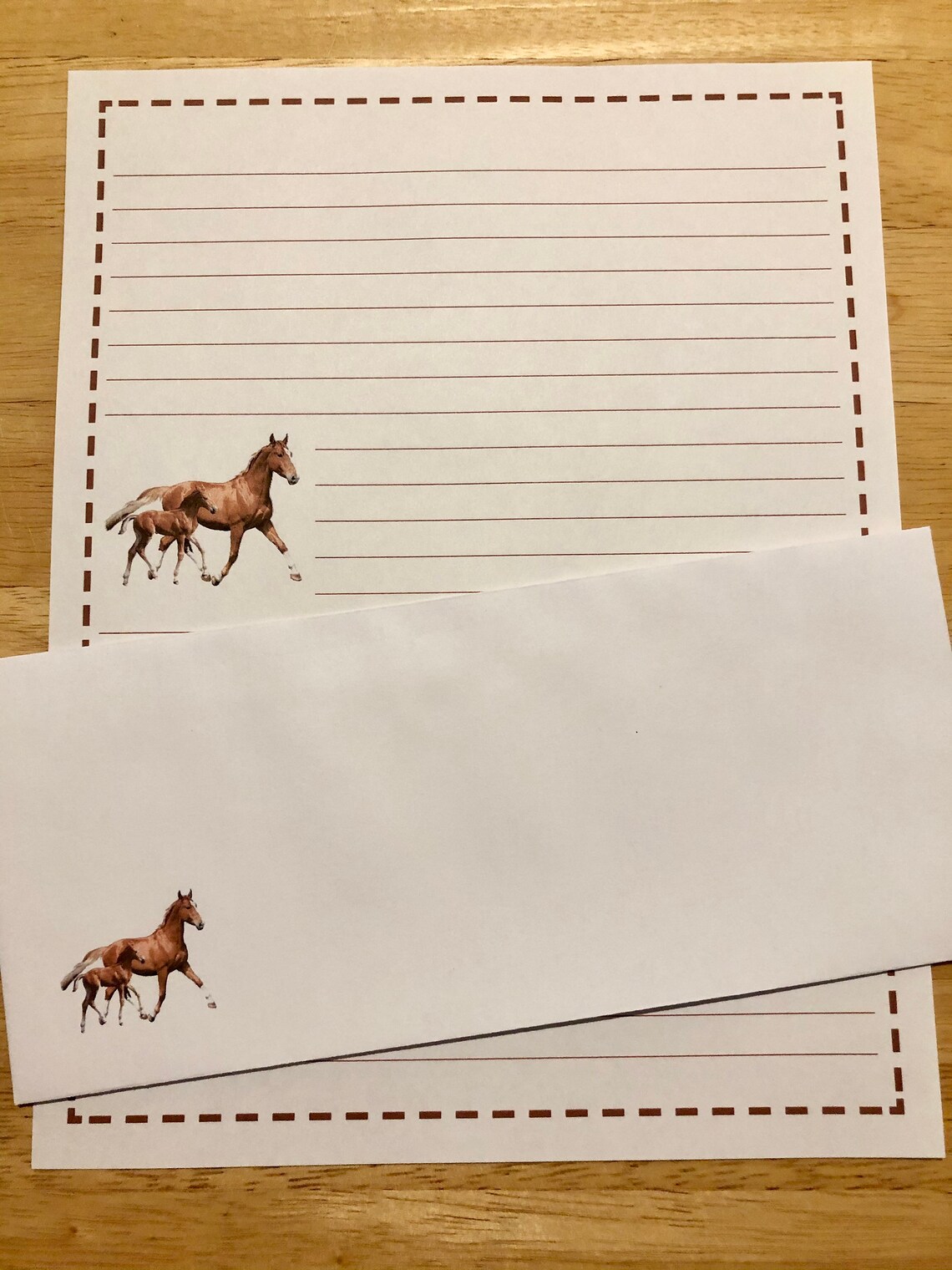 Horses Lined Stationery Set With 12 Sheets 6 Envelopes Snail | Etsy