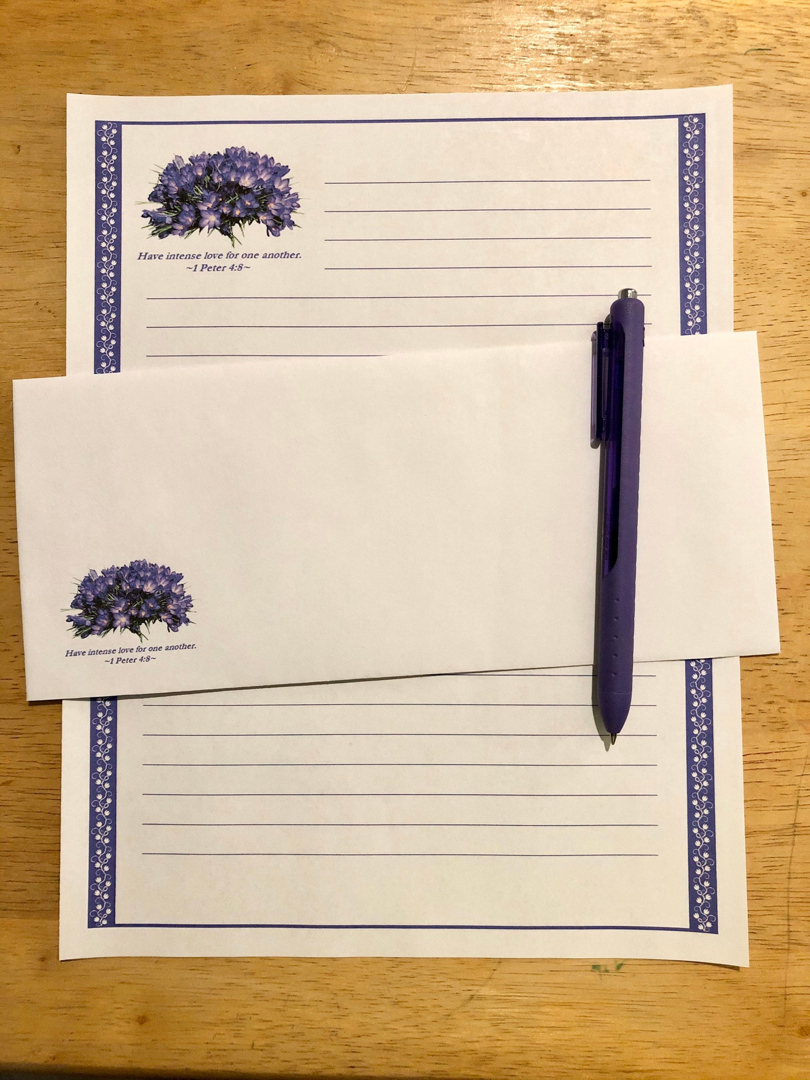 Scripture Stationary 12 Sheets Lined Stationery Set With 6 | Etsy