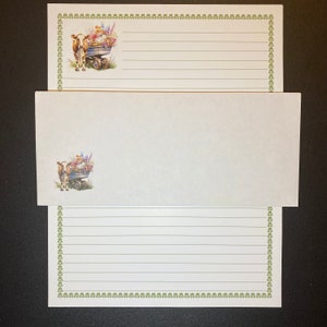 Farm Cow Flowers - Stationery Set 12 Sheets 12 Envelopes - Snail Mail -  Pen Pal Letters - Lined Stationary Writing Paper