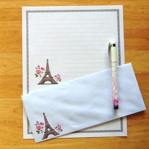 Gifts Eiffel Tower - Lined Stationery Set With 12 Sheets 12 Envelopes - Pen Pal Raks - Stationary Writing Paper - Gifts For Her - Paris