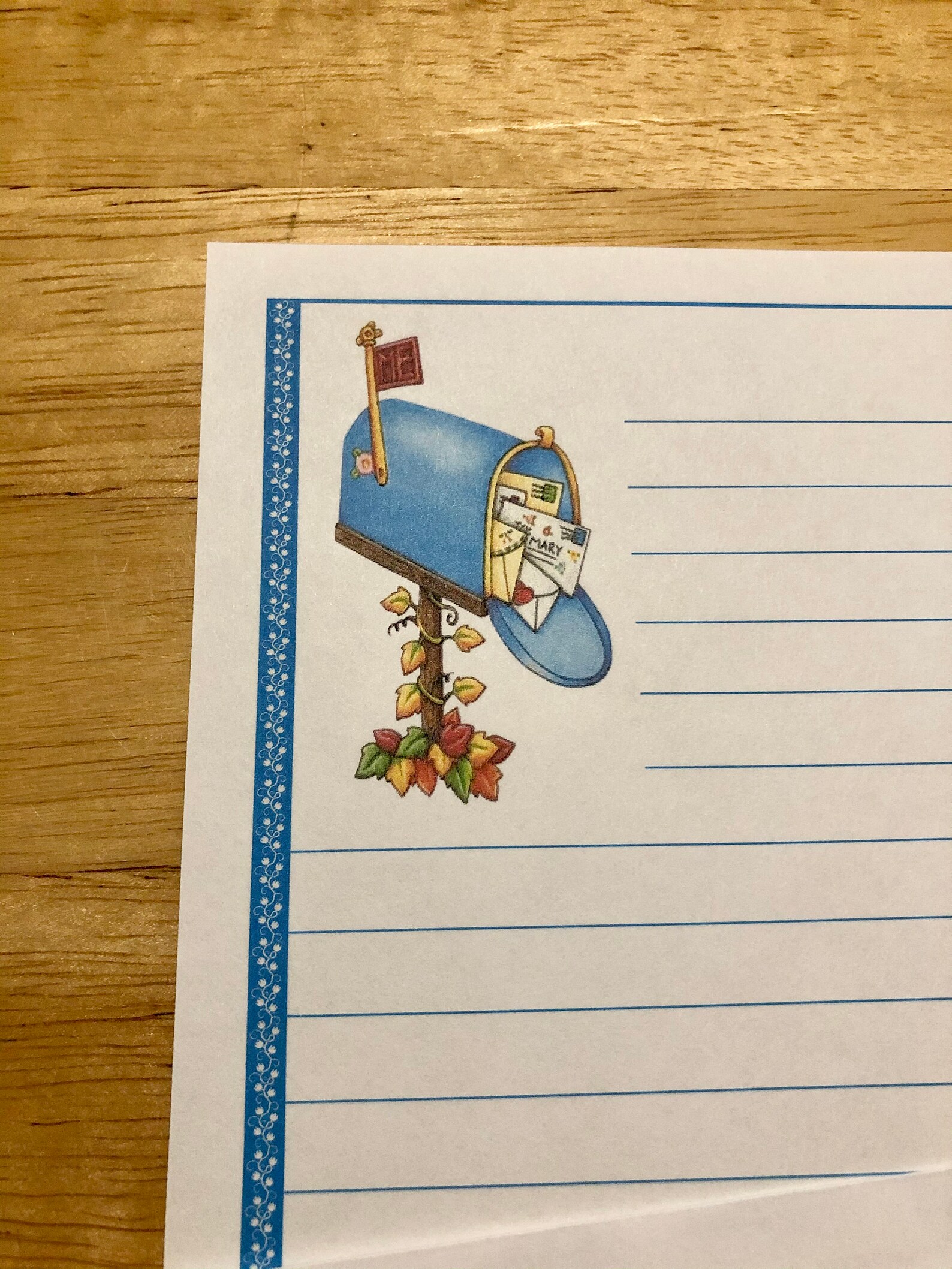 Mailbox Lined Stationery Set With 12 Sheets Choose Etsy