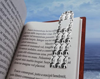 Zakładka aluminiowa z motywem czaszki na Halloween: akcesorium do czytania