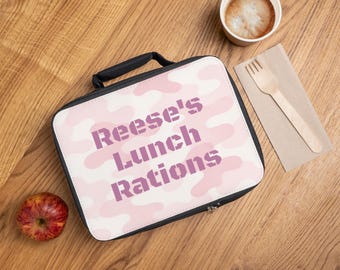 Gepersonaliseerde lunchtas met camouflagemotief voor kinderen