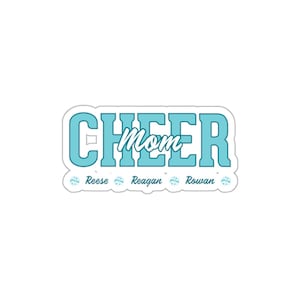 Gepersonaliseerde gestanste sticker cheerleading moeder