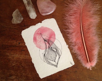 Tiny Vulva - High Quality limited holy vulva print - on handmade cotton paper.